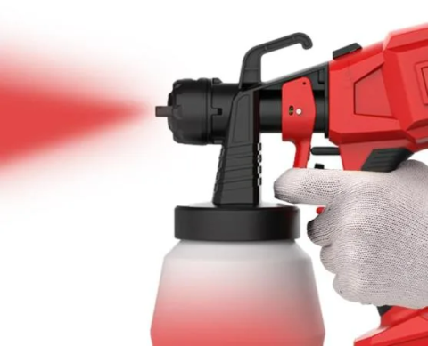 Pistol de Vopsit Electric cu Acumulator 21V Li-Ion, Rezervor 800 ml, Debit 650 ml/min, Duza Reglabila, Pulverizator Vopsea Fara Fir [0]
