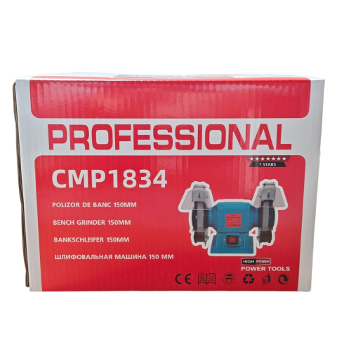 Polizor de Banc Electric CAMPION PROFESSIONAL CMP1834, 150 mm, 350W, 2950 RPM, Pietre Incluse, Protecții Duble [4]