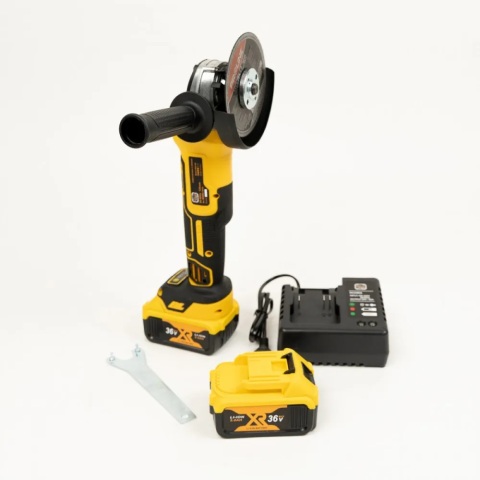 Polizor Unghiular cu Acumulator 48V, 2 Acumulatori Li-Ion, Disc 125 mm, Maner Lateral, Flex Fara Fir, Trusa si Incarcator Incluse [4]