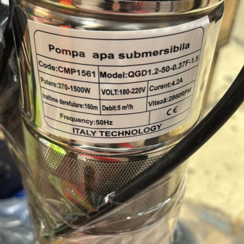Pompa de apa submersibila , CMP1561, putere 370-1500W, 2860rpm, 5m³/h, INOX [1]