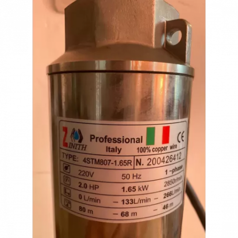 POMPA DE APA SUBMERSIBILA ZINITH ITALIY 4STM807, 1.65KW, 266 L/MIN, INALTIME REFULARE 80M [3]