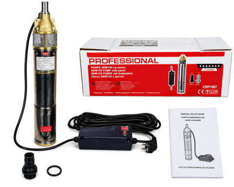 Truse, Scule de mana si unelte - Pompa Submersibilă de Mare Adâncime CMP 1667 (4SKM-150), 1500W, Debit 5 m³/h, Refulare 160m