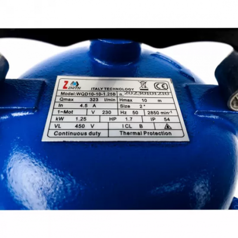 Pompa Submersibila din Fonta cu tocator, ZINITH ITALY Apa Murdara, 2 Toli, 323 L/MIN, 3.5 CP. 2.60 kW [2]