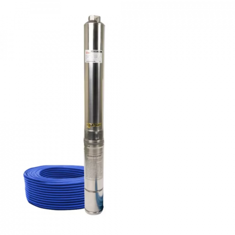 Pompa submersibilă mare adâncime PROFESIONAL  4SDM3-16, 2200 W, 16 turbine, 10 m³/h, 160 m refulare, cablu 30 m, Inox [1]