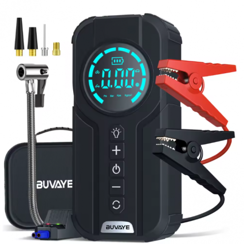 Robot Pornire Auto 4 în 1 cu Compresor Aer, Power Bank 8400mAh, Lanternă LED și Starter 12V [8]