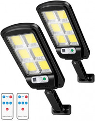 Casă & Grădină - Set 2 lampi stradale 6 celule,48 LED-uri COB ,cu senzor de miscare, sistem prindere inclus
