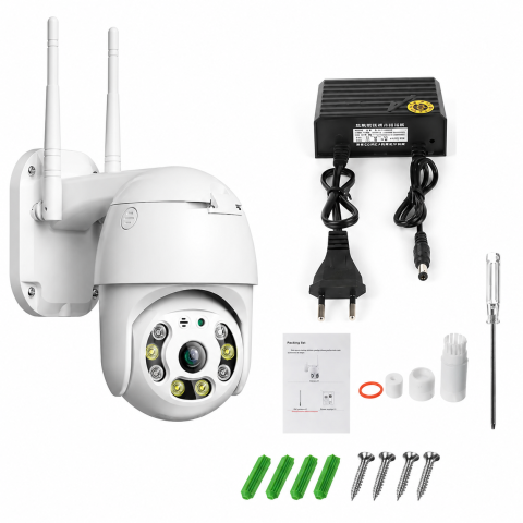 Set 4 Camere Supraveghere Exterior AOVO V380PRO, WiFi, Rotire 360°, Zoom 4X, Full HD 1080P, Vedere Nocturnă [2]