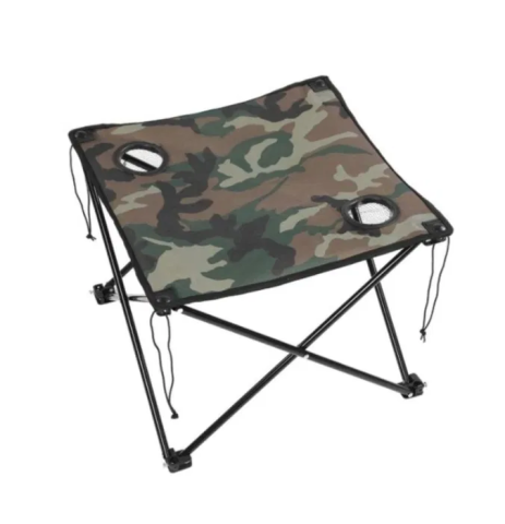 Set Camping 3 Piese, Masă Pliabilă + 2 Scaune, Suport Pahare, Geantă Transport, Camuflaj [4]
