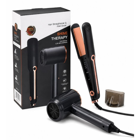 Îngrijire personală & Cosmetice - Set complet de styling – Uscator de par cu viteze reglabile + placa de indreptat parul multifunctionala, perfecta pentru acasa si calatorii.; Obtineti coafura perfecta acasa cu acest set 2 in 1, care 