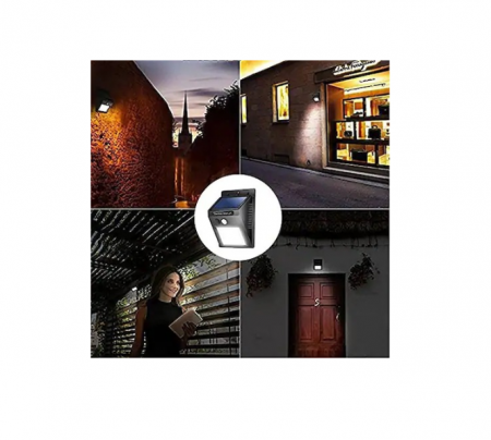 Set format din 4 lampi solare de perete mod iluminare continuua si lumina cu 30 leduri [1]