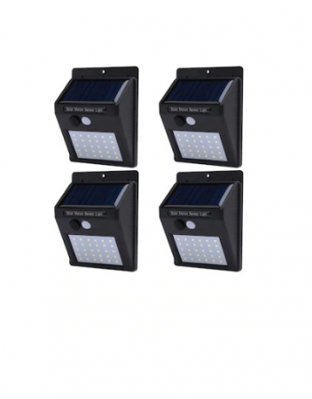 Accesorii bucatarie - Set format din 4 lampi solare de perete mod iluminare continuua si lumina cu 30 leduri