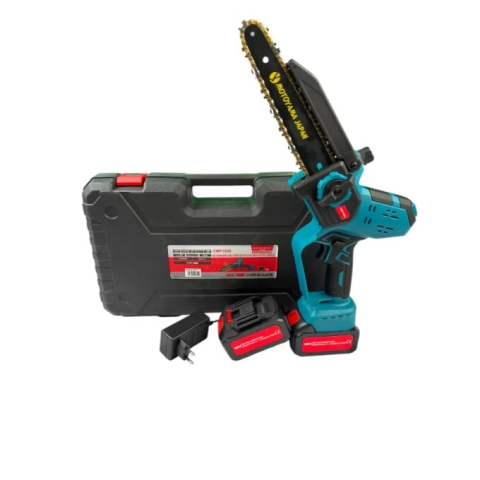 Truse, Scule de mana si unelte - Set Minidrujba fierastrau cu lama de 8", cu 2 acumulator de 48V, ungere automata si valiza, albastru-negru