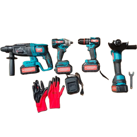 Set scule cu acumulator CAMPION PRO PROFESSIONAL, 2 acumulatori 48V, autofiletanta, polizor unghiular, ciocan rotopercutor, cheie de impact, geanta transport, set profesional 4 in 1.  Atunci cand ai n [3]