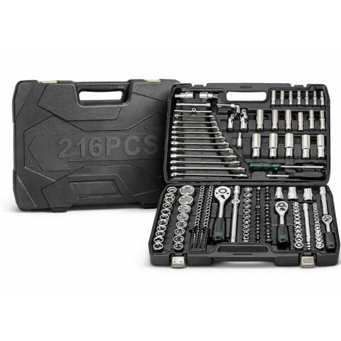 Set trusa chei 216 piese Campion, tubulare 1/4 inch, 3/8 inch, 1/2 inch, combinatii si biti, solutia completa pentru profesionisti [1]