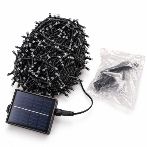 Instalatii luminoase, Brazi Artificiali de Craciun - Șir luminos cu alimentare solară, 30 m, 300 LED-uri, lumină multicoloră