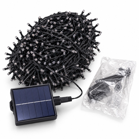 Instalatii luminoase, Brazi Artificiali de Craciun - Șir luminos cu alimentare solară, 60 m, 600 LED-uri, lumină multicoloră