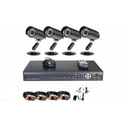 Casă & Grădină - Sistem Supraveghere CCTV - Kit DVR 4 Camere Exterior/Interior, Cu HDMI, Internet, Infrarosu