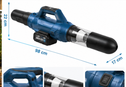 Suflanta si Aspirator de Frunze cu Acumulator F032, 2 in 1, 600W, 15.000 RPM, Sac Colector, Functie Aspirare si Suflare [8]