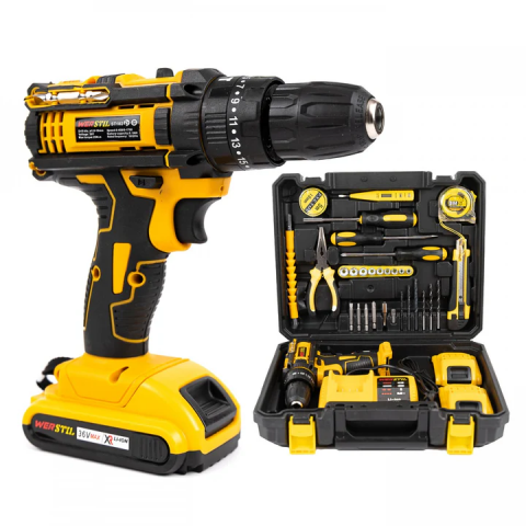 Truse, Scule de mana si unelte - Trusa Bormasina cu Percutie, 2 Acumulatori, 48V, 30 Accesorii