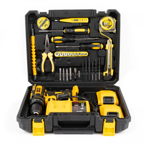 Trusa Bormasina cu Percutie, 2 Acumulatori, 48V, 30 Accesorii [1]