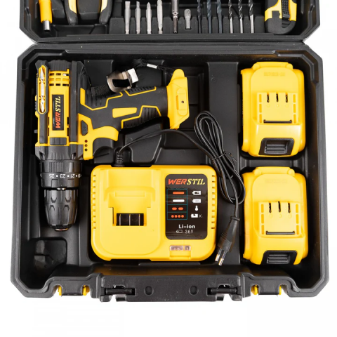 Trusa Bormasina cu Percutie, 2 Acumulatori, 48V, 30 Accesorii [2]