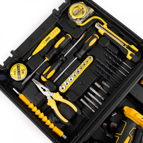 Trusa Bormasina cu Percutie, 2 Acumulatori, 48V, 30 Accesorii [3]