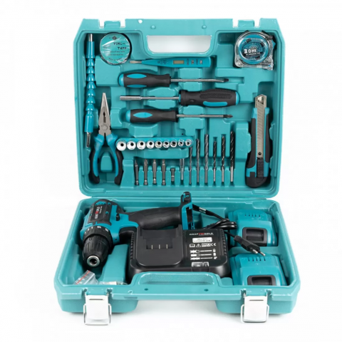 Trusa Bormasina cu percutie,2 acumulatori 48V, 5Ah, incarcator, 30 accesorii [2]