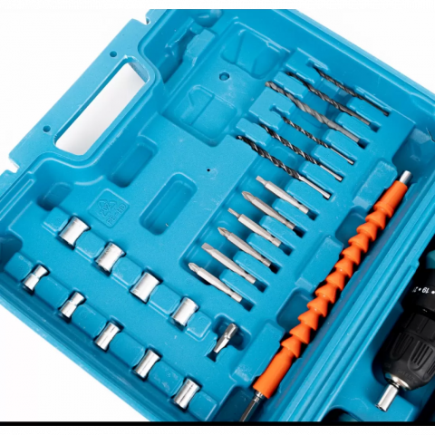 Trusa bormasina cu percutie 48V, 2 acumulatori, incarcator, 30 accesorii [2]