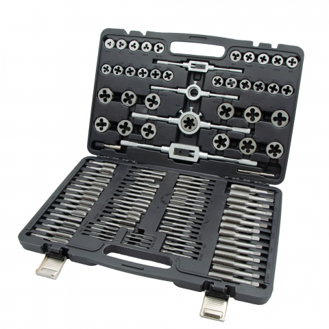 Truse, Scule de mana si unelte - Trusa metrica de tarozi si filiere 110 piese