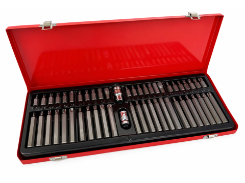 Trusă Profesională Biți , 54 Piese, HEX, Torx, Torx Security și Spline, CrV, Adaptoare 1/2” și 3/8” [9]