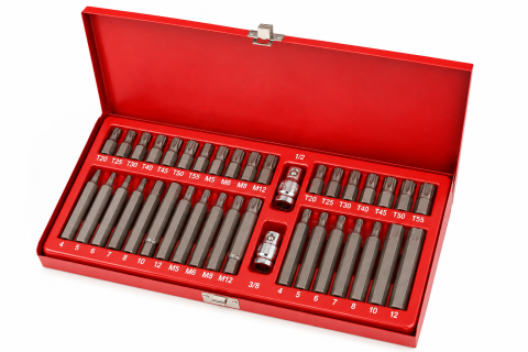 Trusă Profesională Biți Torx, Spline și Imbus RICO, 41 Piese, Cr-V, Cutie Metalică [1]
