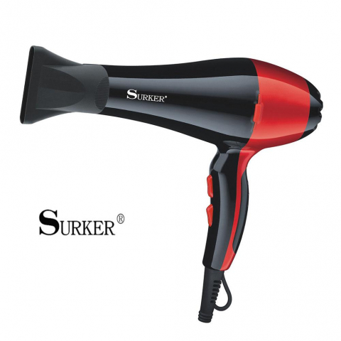 Îngrijire personală & Cosmetice - Uscator de par profesional Surker SK-3902, 2 trepte viteza, 3 trepte temperatura, putere 2000 W, Negru/Rosu