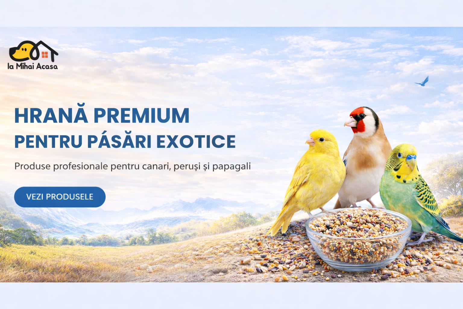 Hrana premium pentru pasari exotice