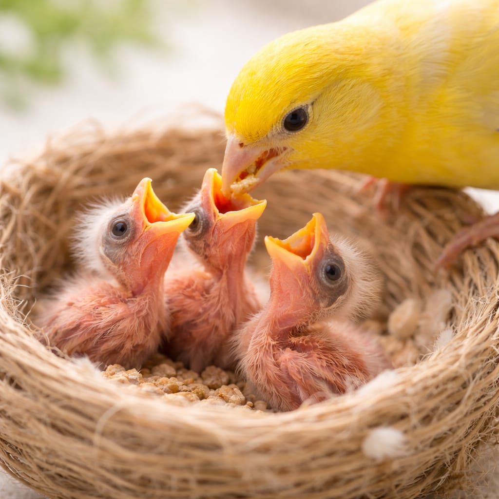 Ce mănâncă puii de canar?