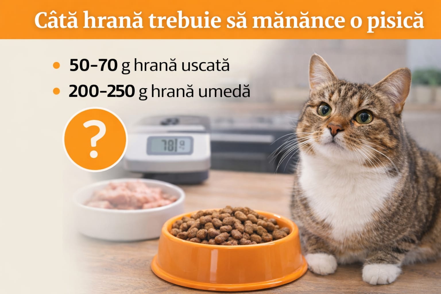 Câtă hrană trebuie să mănânce o pisică pe zi