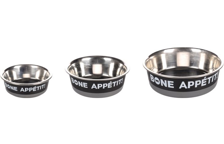 Bol hrana si apa Bone Appetit rotund negru 400 ml [2]