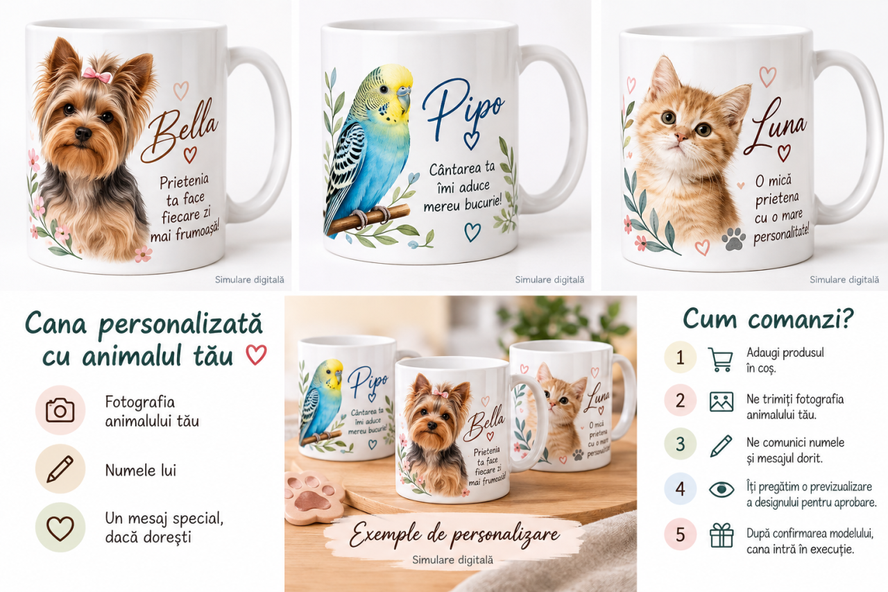 Cană personalizată cu fotografia animalului tău – exemple de personalizare pentru câini, pisici și păsări [2]