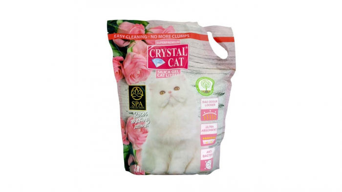 Crystal Cat nisip silicatic cu miros de trandafir  7.6 l [1]