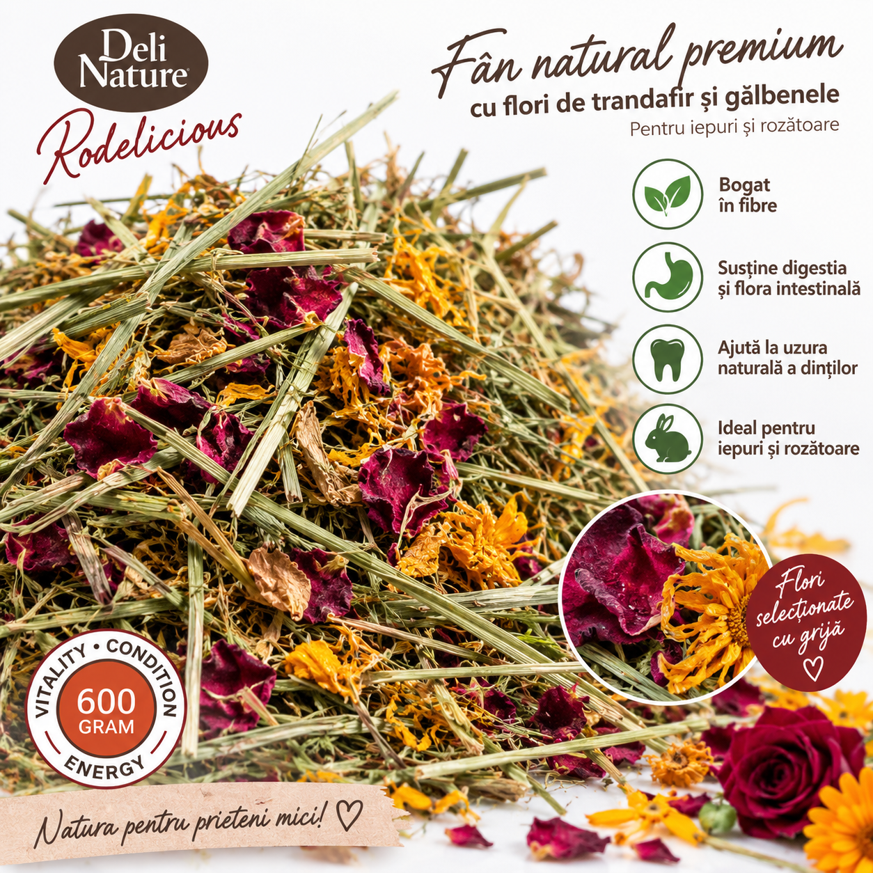 Fân cu flori de trandafir și gălbenele – Deli Nature [4]