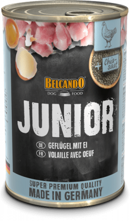 Hrană umedă Câini Junior - Belcando Junior Pasare si Oua 800 g