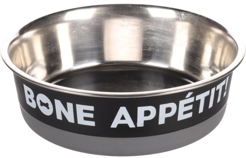 Castroane / Hranitoare / Adapatori - Bol hrana si apa Bone Appetit rotund negru 400 ml