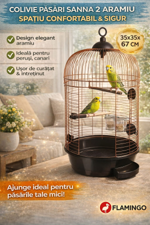 Colivii - Colivie păsări Sanna 2 aramiu Flamingo 35x35x67 cm