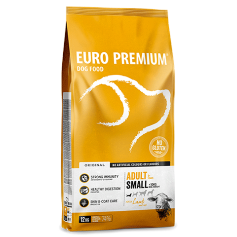 Hrană uscată Câini Senior - Hrana uscata Euro Premium Adult < 10 kg cu Miel si orez