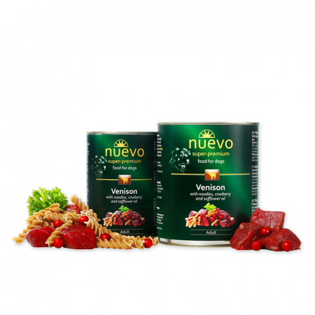 Hrană umedă Câini Adult - Hrana umeda caini Nuevo Vanat și Afine 800g