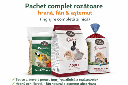 Pachete promotionale - pachet complet iepuri hrana fan asternut deli nature