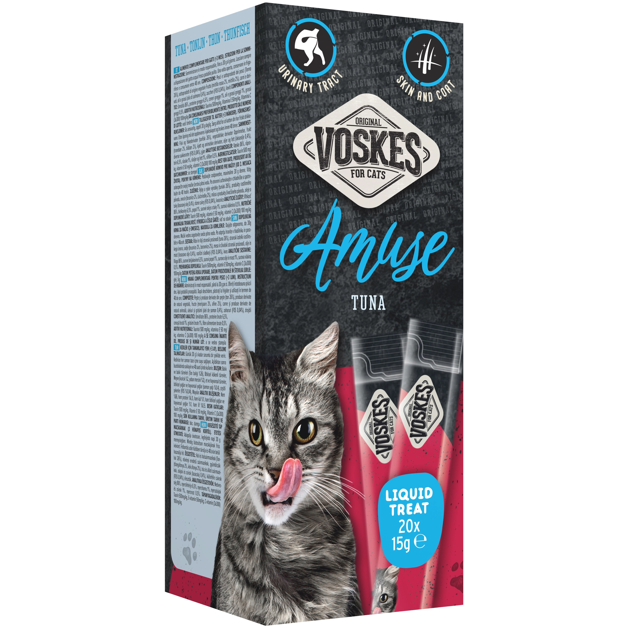 Recompense Pisici - Voskes Amuse Liquid Treat cu ton pentru pisici plic 15 g