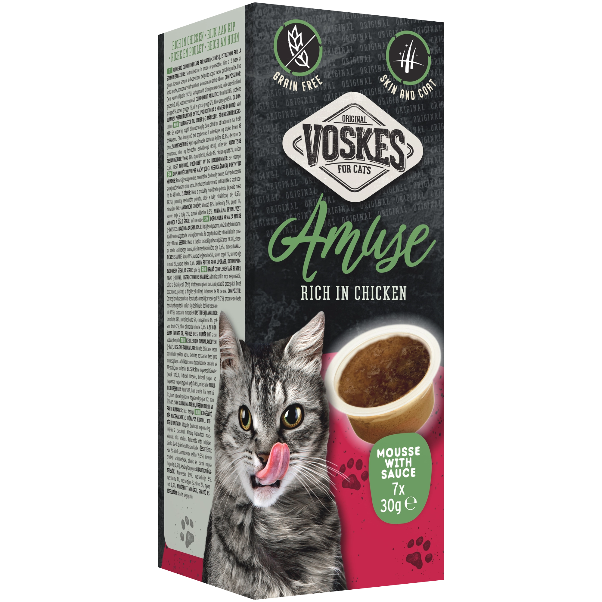 Pisici - Voskes Amuse Mousse cu sos de pui pentru pisici 30 g