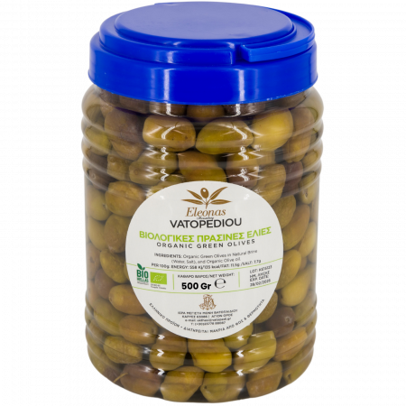 Masline - Masline Verzi Bio In Saramura  500 Gr (Bio Hellas, Gr-Bio-03)