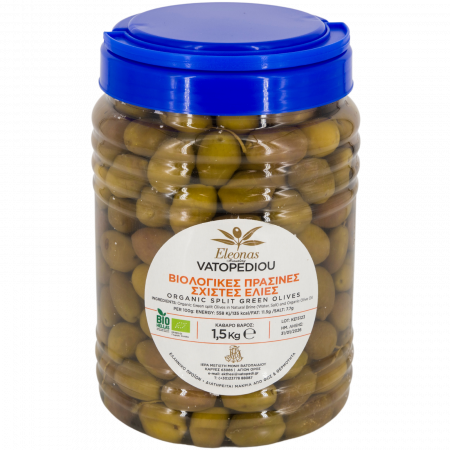 Masline - Masline Verzi Bio Taiate In Saramura 1,4 Kg (Bio Hellas, Gr-Bio-03)
