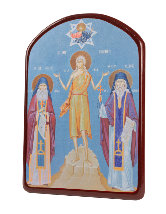 Icoană Sf. Paisie de la Sihla, Sf. Teodora de la Sihla și Sf. Cleopa de la Sihăstria [2]